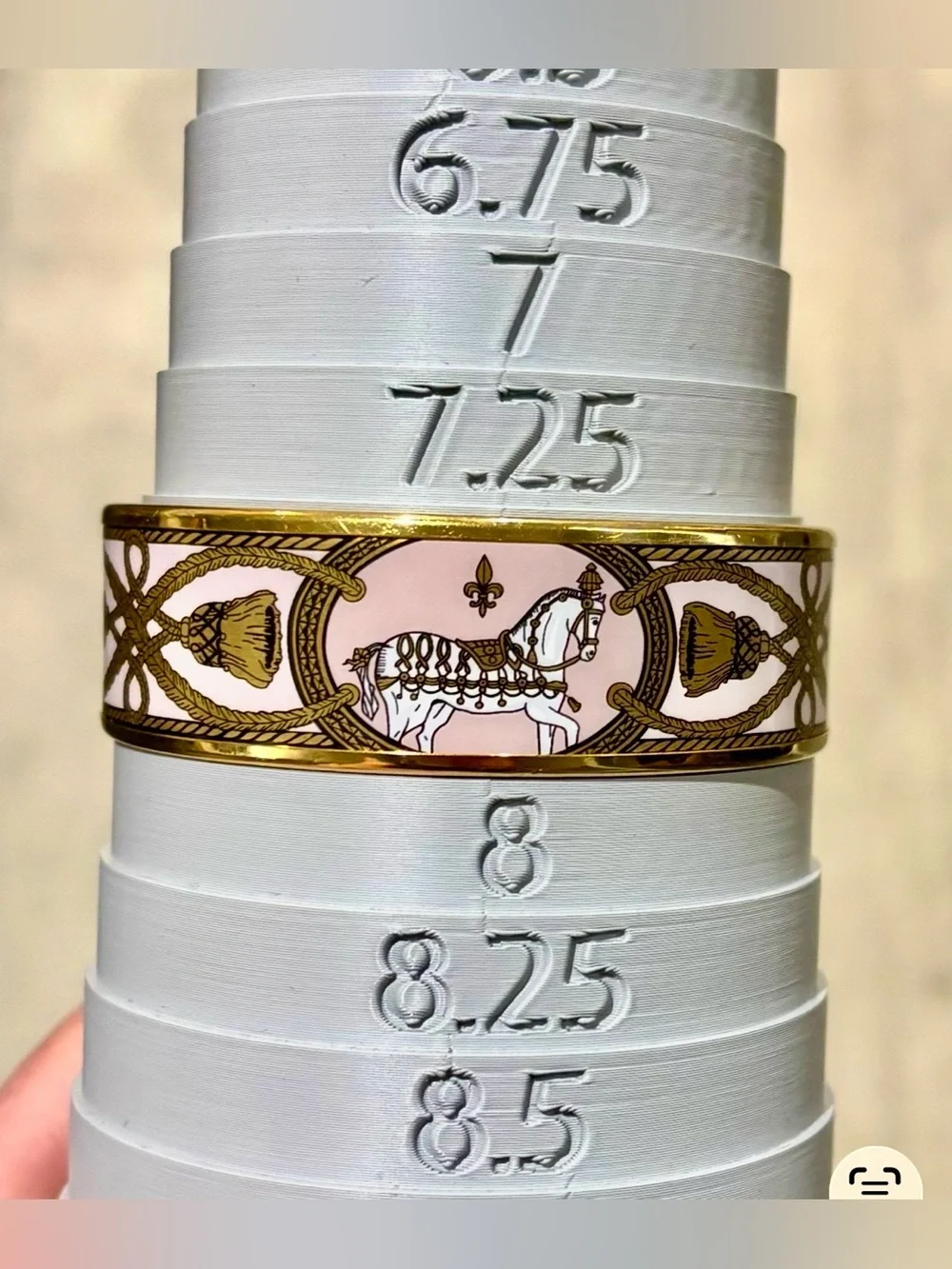 Authentic Hermes Grand Apparat Enamel Bangle Bracelet Set Wide Pink Narrow Blue